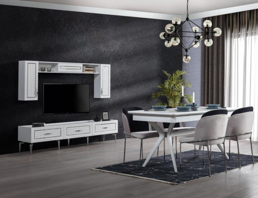 Esszimmer Set Tisch 4x Stühle Anrichte 2х Spiegel Wohnwand 11tlg Garnitur
