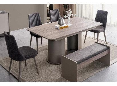 Essgarnitur 5-tlg. Esszimmer Set Esstisch 4 Stühlen Tisch Gruppe Garnitur