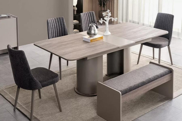 Essgarnitur 5-tlg. Esszimmer Set Esstisch 4 Stühlen Tisch Gruppe Garnitur