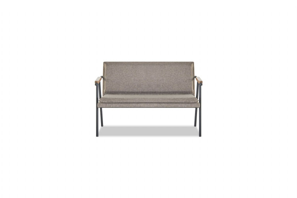 Arbeitszimmer Sitzmöbel Grauer Dreisitzer 2-Sitzer 2x Textil Sessel 4tlg