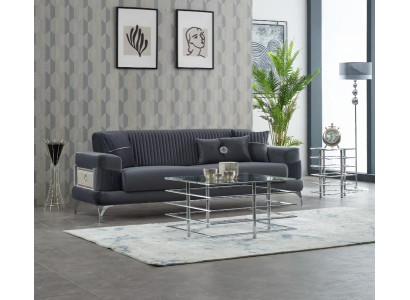 Stoffsofa Couch Luxus Dreisitzer Polstersofa Sofa 3 Sitzer Grau Couchen