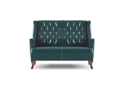 Ledersofa Grün Chesterfield Klassisch Leder Holz Weich Vielseitig Zweisitzig
