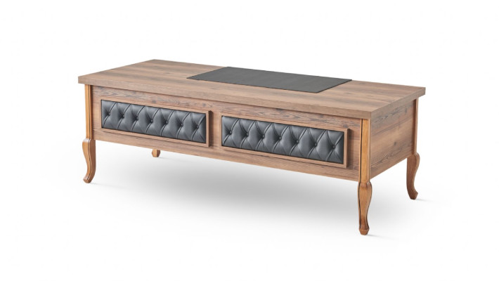 Büroeinrichtung Bürotisch Chefsessel Sideboard Stauraum Klassisch Braun