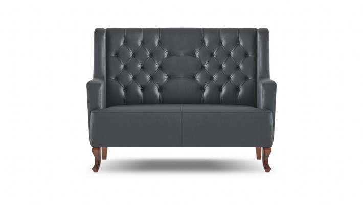Sitzmöbel Schwarz Set 2-Sitzer Sessel Couchtisch Chesterfield Komplett