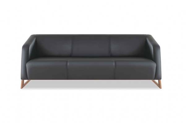 Sitzmöbel Set Ledersofas 3-Sitzer Sessel Sofa Holz Couchtisch Edelstahl