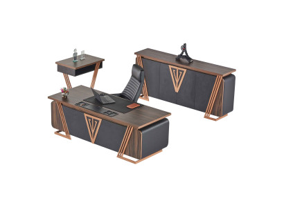 Arbeitszimmer-Set Bürotisch Bürostuhl Sideboard Beistelltisch Schwarz