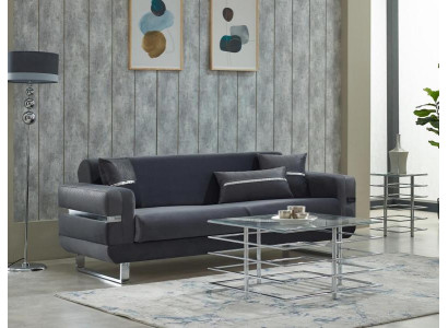 Stoffsofa Polstersofa Dreisitzer Sofa Grau Luxus Couch 3 Sitzer Couchen