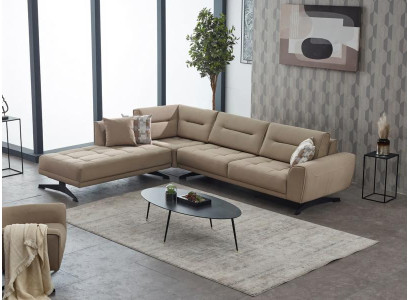 Ecksofa L form Sofa Polstersofa Stoffsofa Beige Couch Moderne Eck