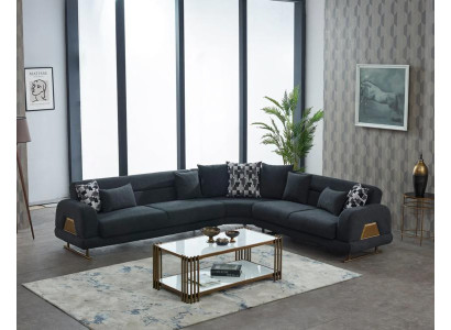 Stoffsofa Ecksofa L form Polstersofa Grau Couch Design Eck Sofa