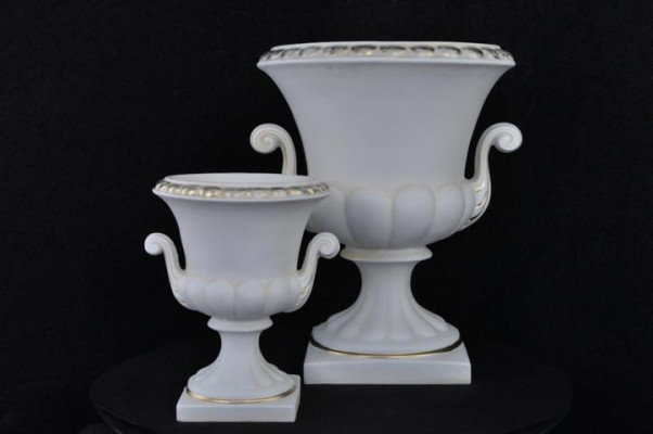 XXL Design Blumen Topf Dekoration Vase Vasen Handarbeit Deko Kelch Pokal 31cm