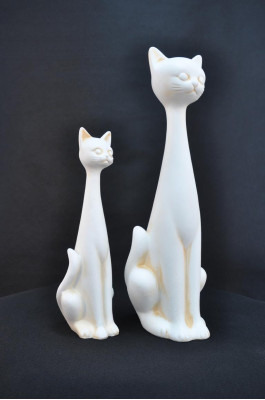 42cm XXL Design Katze Dekoration Figur Skulptur Acryl Deko Statue Figuren 52cm