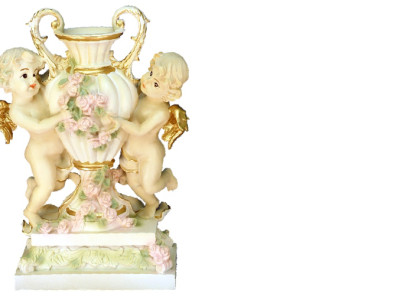 XXL Vase Tisch Dekoration Deko Vasen Antik Stil Skulptur Figur Kelch Engel Neu