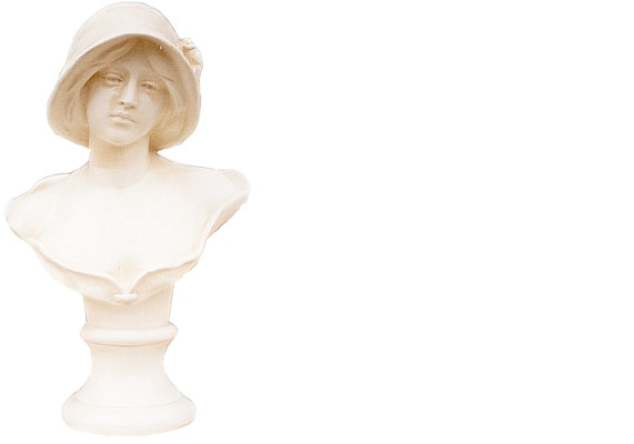 Design Mädchen mit Hut  Büste Figur  Statue Skulptur Skulpturen Dekoration 2039