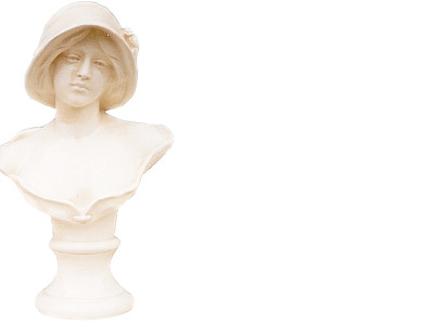 Design Mädchen mit Hut  Büste Figur  Statue Skulptur Skulpturen Dekoration 2039
