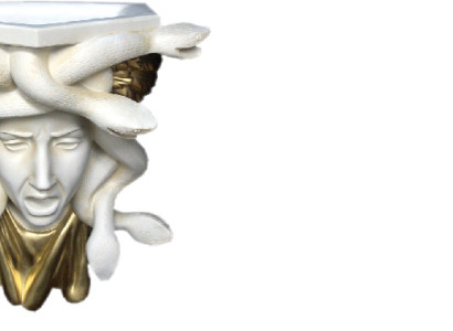 Design Schlangen vase Meduza Vasen Wand  Skulptur Dekoration Deko Wandtopf 6310