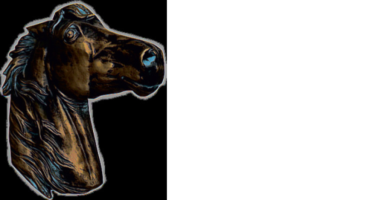 Design Flaches Pferd Figur Statue Skulptur Figuren Skulpturen Deko Pferde Büste