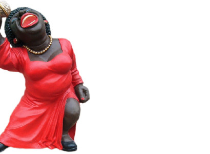 Design Soule Sängerin Figur Statue Skulptur Figuren Skulpturen Dekoration Deko