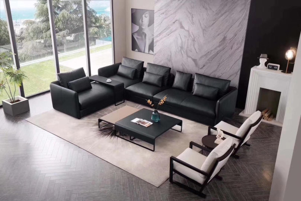Ecksofa Sofa Couch Polster Eckgarnitur Wohnlandschaft Leder Desing Eck L Form