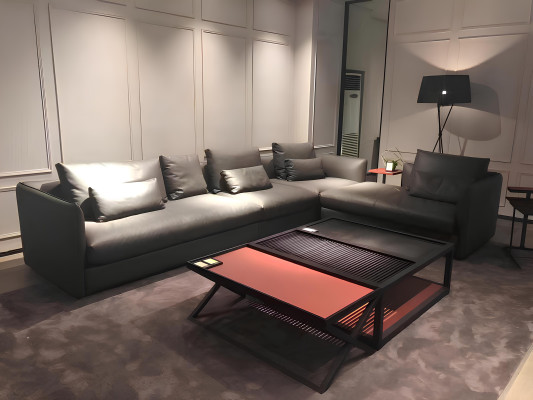 Ecksofa Sofa Couch Polster Leder Wohnlandschaft Halbleder Couchen Sofas Ecke Neu