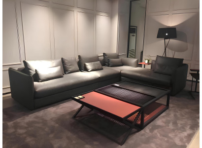 Ecksofa Sofa Couch Polster Leder Wohnlandschaft Halbleder Couchen Sofas Ecke Neu