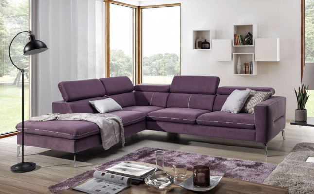 Ecksofa L-Form Sofa Wohnlandschaft Garnitur Polster Couch Design Modern Stoff