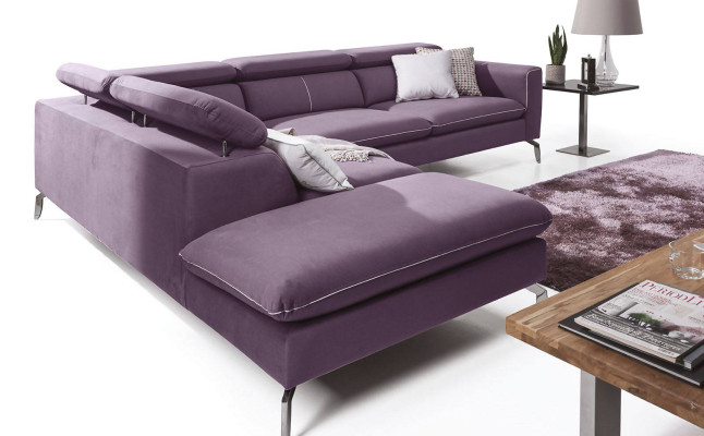 Ecksofa L-Form Sofa Wohnlandschaft Garnitur Polster Couch Design Modern Stoff