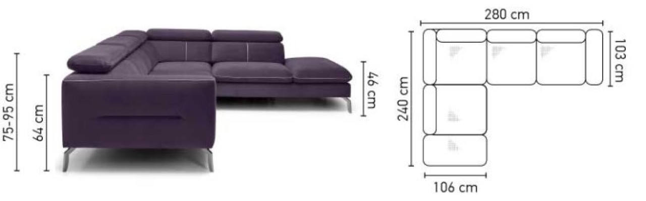 Ecksofa L-Form Sofa Wohnlandschaft Garnitur Polster Couch Design Modern Stoff