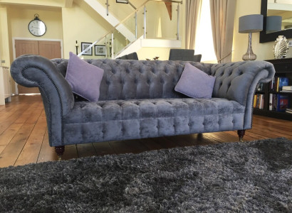 Design Luxus Stoffsofas Chesterfield Textil Sofa 3 Sitzer Sofa Polster Sofas Neu