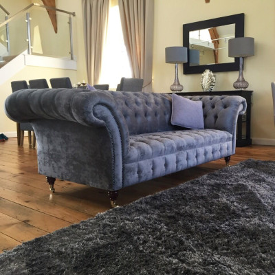 Design Luxus Stoffsofas Chesterfield Textil Sofa 3 Sitzer Sofa Polster Sofas Neu