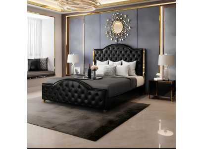 Bett 2x Nachttisch 3 tlg Schlafzimmer Set Möbel Modern Luxus Betten Chesterfield