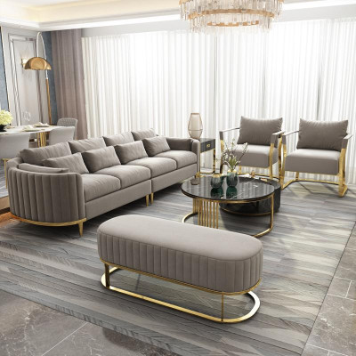 Ledersofa Sofa Couch Polster 5tlg. Wohnzimmer Set Garnitur Couchen Set Polster