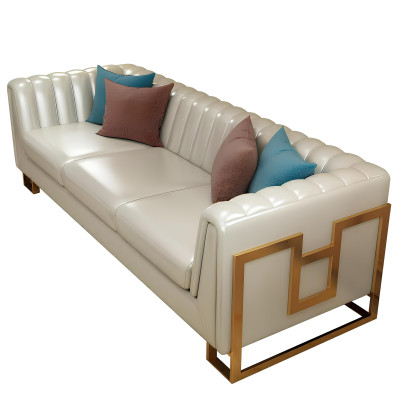 Ledersofa Couch Dreisitzer Garnitur Design Modern Sofas Sofa 3 Sitzer Edelstahl