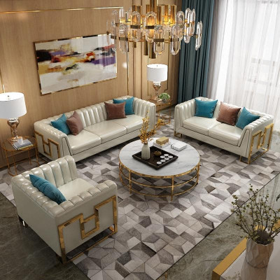 Ledersofa Couch Dreisitzer Garnitur Design Modern Sofas Sofa 3 Sitzer Edelstahl