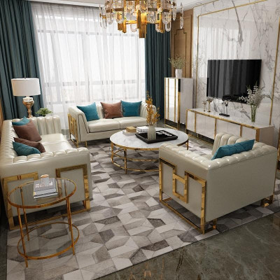Ledersofa Couch Dreisitzer Garnitur Design Modern Sofas Sofa 3 Sitzer Edelstahl