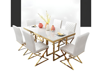 Esszimmer Set Garnitur Esstisch 6x Stuhl Garnituren Tisch Gruppe 7tlg. Komplett