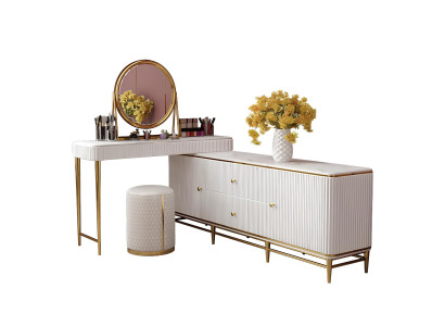 Schminktisch Spiegel Hocker Komplett Kommode Schlafzimmer Moderne Möbel Konsole