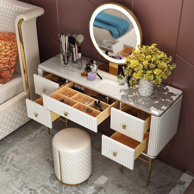 Schminktisch Spiegel Hocker Komplett Set Kommode Schlafzimmer Neu 2tlg. Konsole
