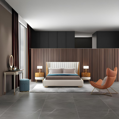Bett Textil 2x Nachttisch 3 tlg. Schlafzimmer Set Möbel Modern Luxus Betten Neu