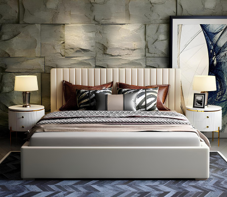 Bett 2x Nachttisch 3 tlg. Schlafzimmer Set Design Modern Luxus Bettgestellt sets