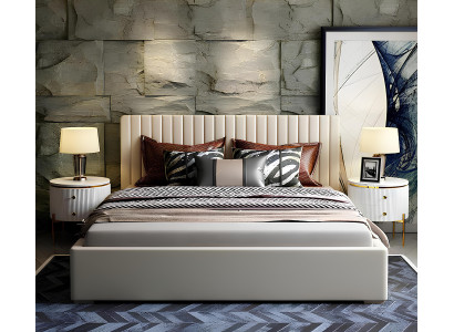 Bett 2x Nachttisch 3 tlg. Schlafzimmer Set Design Modern Luxus Bettgestellt sets