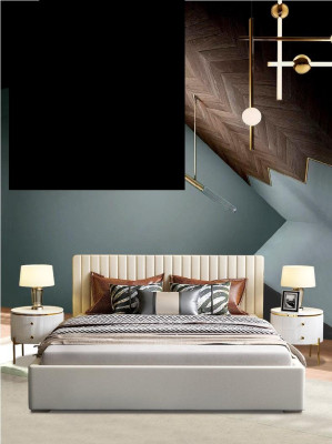 Bett 2x Nachttisch 3 tlg. Schlafzimmer Set Design Modern Luxus Bettgestellt sets