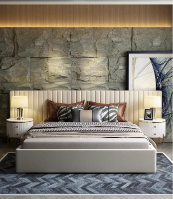Bett 2x Nachttisch 3 tlg. Schlafzimmer Set Design Modern Luxus Bettgestellt sets