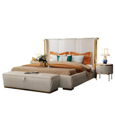 Bett 3tlg. Schlafzimmer Set Design Modern Luxus Möbel Nachttisch Betten 180x200