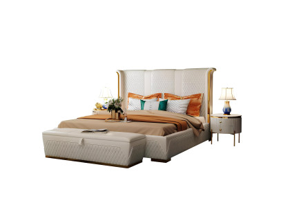 Bett 3tlg. Schlafzimmer Set Design Modern Luxus Möbel Nachttisch Betten 180x200