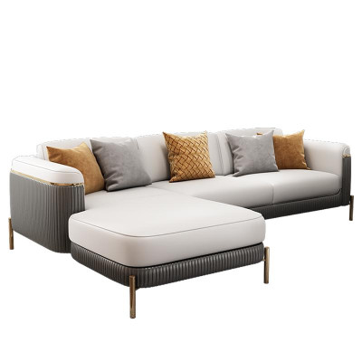 Wohnlandschaft L-Form Ecksofa Couch Design Polster Leder Garnitur Sofa Ecke Neu