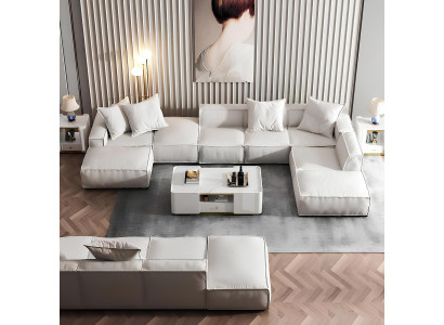 Wohnlandschaft Ecksofa U-Form Sofa Couch Design Couch Textil Modern Polster Neu