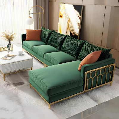Ecksofa Stoff LForm Couch Design Polster Eck Moderne Wohnlandschaft Metall Stoff