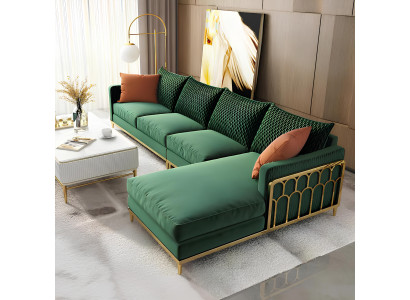 Ecksofa Stoff LForm Couch Design Polster Eck Moderne Wohnlandschaft Metall Stoff