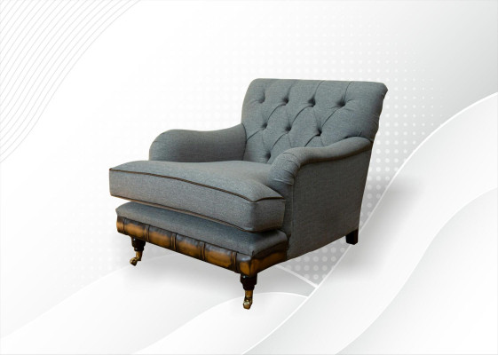 Design Luxus Chair Sessel Sofa 1 Sitzer Fernseh Lounge Chaise Sofa Leder Textil