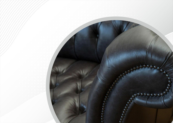 Wohnzimmer Möbel Stoff Textil Dreisitzer Sofa Couch Polster Schwarz Chesterfield